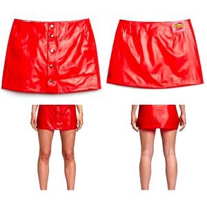 Adidas x Fiorucci Red TPU Kiss Mini Skirt Size L/XL